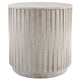 Mai End Table | 24" Round | Solid Wood | Fluted Design | White
