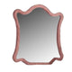 Sin Mirror | 43" | Modern Scalloped Frame | Velvet Wrapped | Pink