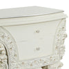 Rox 40 Inch Classic Ornate Carved Nightstand with 2 Drawer Wood White By Casagear Home BM275674