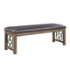 Ral Bench | 56" | Padded | Metal Scroll | Nailhead Trim | Brown