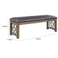 Ral 56 Inch Solid Wood Padded Bench Metal Scroll Design Nailhead Brown By Casagear Home BM275678