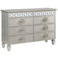 Nich 49 Inch Modern Side Dresser, 6 Drawers, Round Knobs, Wood, Silver By Casagear Home