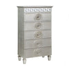 Nic 54 Inch Modern Tall Dresser Chest, 5 Drawers, Round Knobs, Silver By Casagear Home