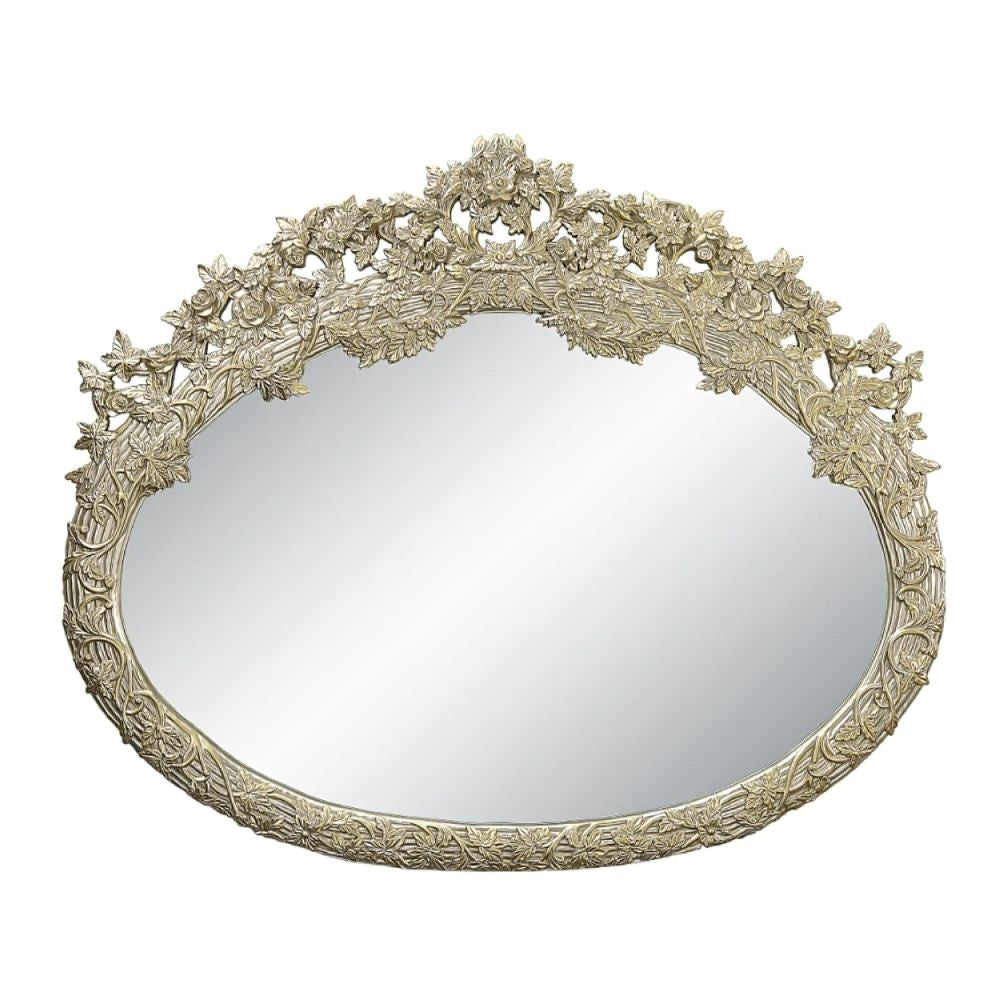 Isa Mirror | 60" | Ornate Carved Trim | Wood | Gold
