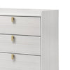 Cos 58 Inch Modern Wood Dresser with 6 Drawers Metal Handles White Gold By Casagear Home BM275715
