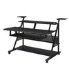 Gia Music Desk | 67" | Keyboard Tray | Shelves | Black