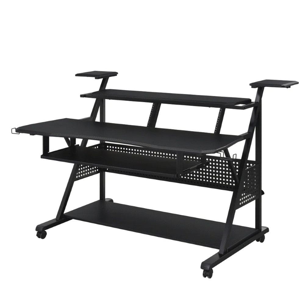 Gia Music Desk | 67" | Keyboard Tray | Shelves | Black