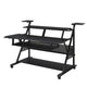 Gia Music Desk | 67" | Keyboard Tray | Shelves | Black