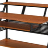Gia 67 Inch Wood Music Desk Studio Station Keyboard Tray Shelves Walnut By Casagear Home BM276201