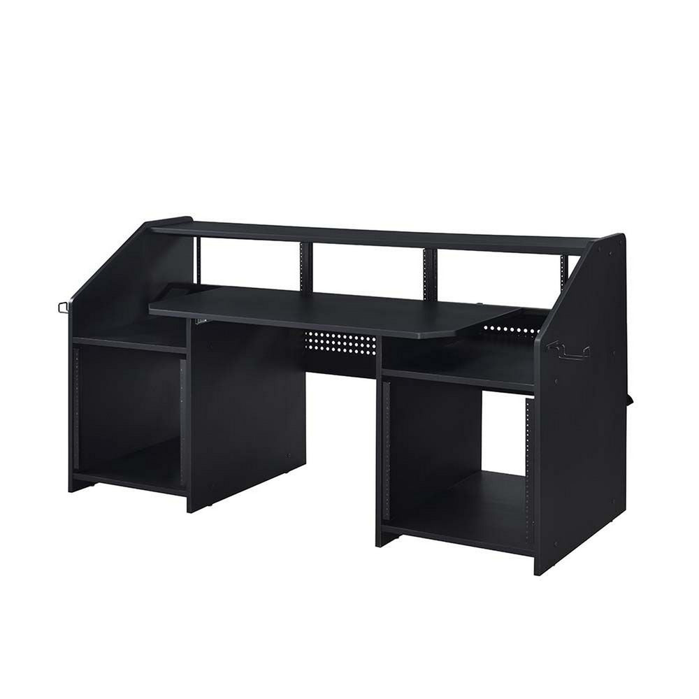 Music Studio Desk | 71" | Keyboard Tray | Monitor Shelf | Black