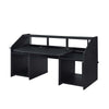 71 Inch Wood Music Studio Desk Keyboard Tray Monitor Top Black By Casagear Home BM276204