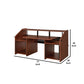 71 Inch Wood Music Desk Studio Workstation 3 Shelves Cherry Brown By Casagear Home BM276205
