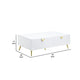 Tyra 53 Inch Modern Coffee Table 2 Drawers Metal Handles White Gold By Casagear Home BM276249