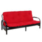 Nab Full Size Futon Sofa, Tufted, Poplin Fabric Mattress, Red By Casagear Home