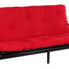 Nab Full Size Futon Sofa Tufted Poplin Fabric Mattress Red By Casagear Home BM276297