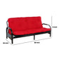 Nab Full Size Futon Sofa Tufted Poplin Fabric Mattress Red By Casagear Home BM276297