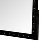 44 Inch Wall Mirror Velvet Wrapping Button Tufting Black By Casagear Home BM276343