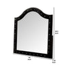 44 Inch Wall Mirror Velvet Wrapping Button Tufting Black By Casagear Home BM276343