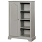 51 Inch Solid Wood Storage Closet, 1 Cabinet, 3 Compartments, Gray By Casagear Home
