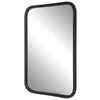 30 Inch Wood Rectangular Wall Mirror Rounded Corners Black By Casagear Home BM276682