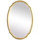 36 Inch Wood Wall Mirror Oval Shape Concave Surface Gold By Casagear Home BM276685