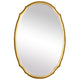 36 Inch Wood Wall Mirror Oval Shape Concave Surface Gold By Casagear Home BM276685