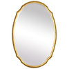 36 Inch Wood Wall Mirror Oval Shape Concave Surface Gold By Casagear Home BM276685