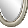 29 Inch Wood Wall Mirror Beaded Oval Shape Metallic Silver By Casagear Home BM276687