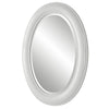 29 Inch Wood Wall Mirror Beaded Oval Shape White By Casagear Home BM276688