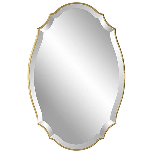 Wall Mirror | 30" | Elongated Quatrefoil | Antique Gold