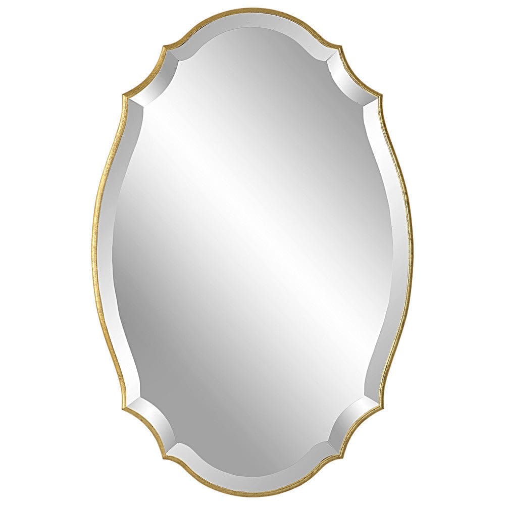 Wall Mirror | 30" | Elongated Quatrefoil | Antique Gold