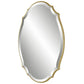 30 Inch Wood Wall Mirror Elongated Quatrefoil Antique Gold By Casagear Home BM276689