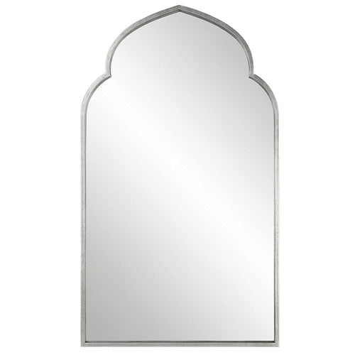 Wall Mirror | 38" | Moroccan Style | Antique Silver