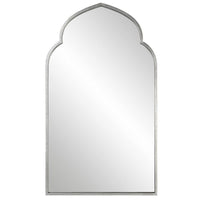 Wall Mirror | 38" | Moroccan Style | Antique Silver