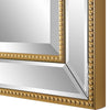 32 Inch Wood Wall Mirror Beveled Mirror Frame Gold By Casagear Home BM276696