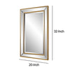 32 Inch Wood Wall Mirror Beveled Mirror Frame Gold By Casagear Home BM276696