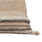 18 Inch Textured Decorative Throw Pillow Cover Tassels Beige Gray Fabric By Casagear Home BM276699