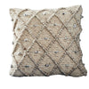 Throw Pillow Cover | 18" | Beaded Diamond | Beige
