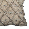 18 Inch Decorative Throw Pillow Cover Beaded Diamond Design Beige Fabric By Casagear Home BM276700