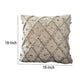 18 Inch Decorative Throw Pillow Cover Beaded Diamond Design Beige Fabric By Casagear Home BM276700