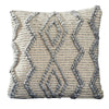 Throw Pillow Cover | 18" | Blue Beaded Diamond | Beige