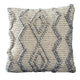 Throw Pillow Cover | 18" | Blue Beaded Diamond | Beige