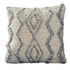 18 Inch Decorative Throw Pillow Cover, Blue Beaded Diamond Design, Beige By Casagear Home