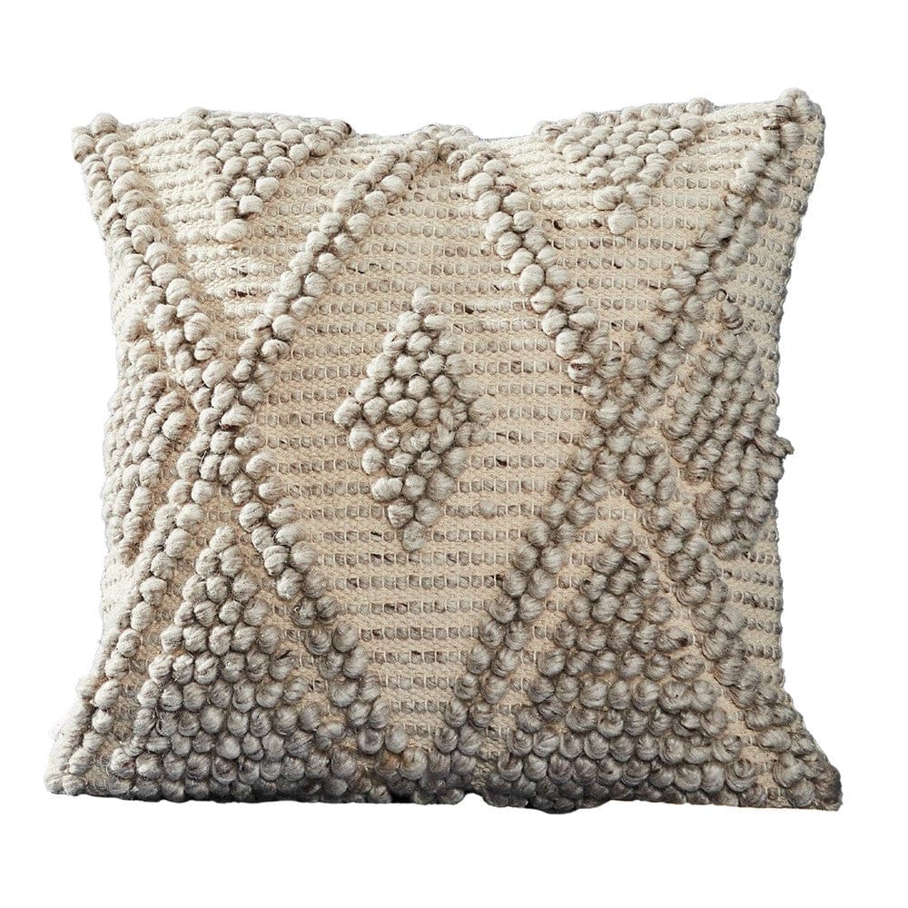 Throw Pillow Cover | 18" | Beaded Diamond Pattern | Beige