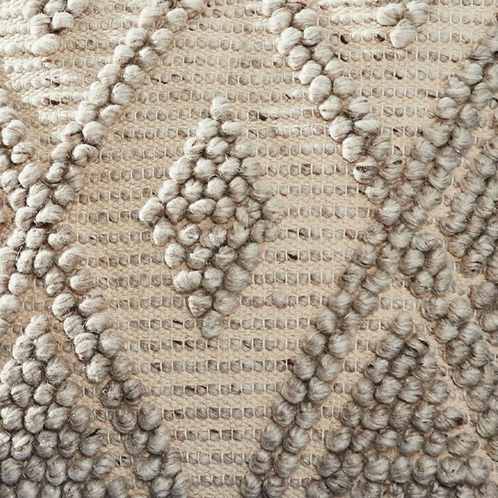 18 Inch Decorative Throw Pillow Cover Beaded Diamond Pattern Beige Fabric By Casagear Home BM276702