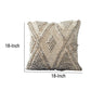 18 Inch Decorative Throw Pillow Cover Beaded Diamond Pattern Beige Fabric By Casagear Home BM276702