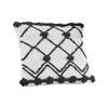 18 Inch Decorative Throw Pillow Cover, Crossed Trellis, White Fabric By Casagear Home