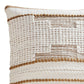 18 Inch Decorative Throw Pillow Cover Brown Textured Design White Fabric By Casagear Home BM276704