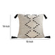 18 Inch Decorative Throw Pillow Cover Black Embroidery Tassels White By Casagear Home BM276705