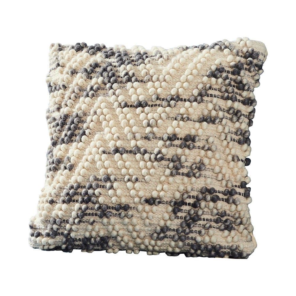 Throw Pillow Cover | 18" | Beaded Chevron | Cream
